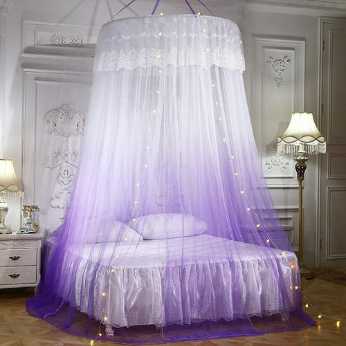 Mengersi Princess Bed Canopy Con Luces Round Dome Bed Curtai 1