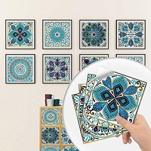 GZsenwo Vinilos Decorativos 16u, (15x15cm) Mix Mosaicos Mandala 1