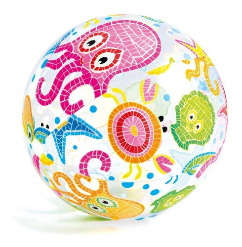 Pelota  Inflable  Para Pileta Animales  Marinos Intex 51 Cm 3