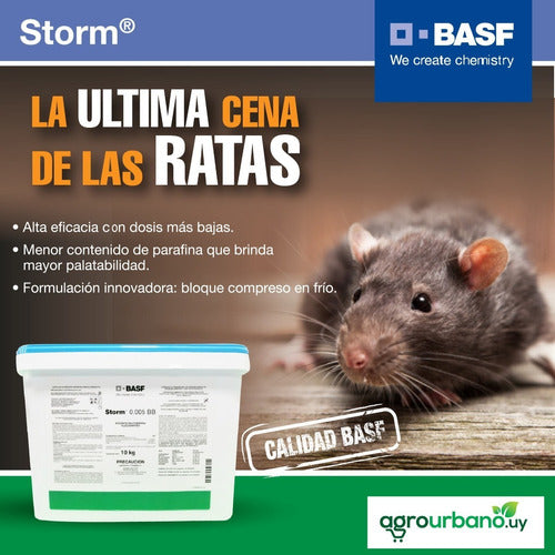 Storm Veneno Mata Ratas Ratones Pastilla Azul Basf Caja 10kg 1