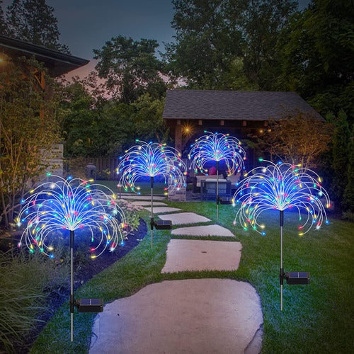 Botfal Solar Garden Lights, Outdoor Firework Lights - 4 Pack 120 LED Waterproof Decorative Starburst Lights 3