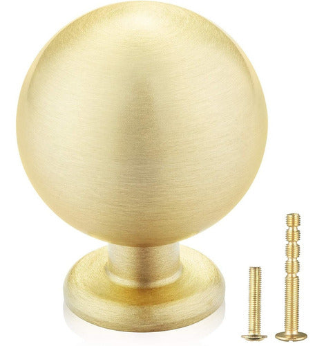 Qogrisun Gold Round Drawer Dresser Pulls 2.8cm Diameter 0