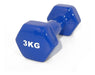 KRV Hexagonal Rubber-Coated Dumbbell 3 Kg Pilates En3x 0