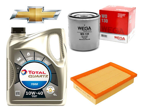 Wega Kit Filtros Cobalt Prisma Onix Spin + Aceite Total 10w40 4l 0