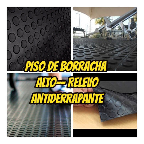 Piso De Borracha Formato Moeda Antiderrapante 3mm 10.00x1.00 1