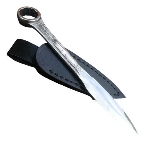 Hand-Forged Small Dagger with Leather Sheath 0