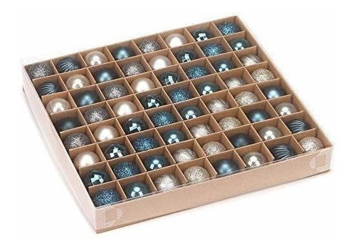 Bolas De Navidad 30mm-pack X 64u.- Piedra Azul/champagne 1