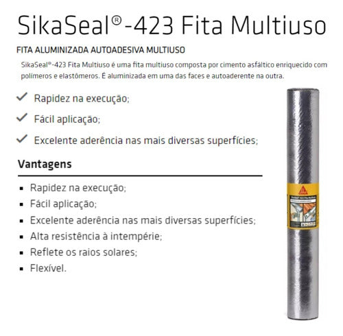 Sikaseal 423 Fita Multiuso Aluminizada 100cmx10m Sika 1