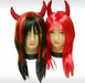 Black and Red Devil Wig with Horns, Halloween 1