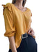 Women's Solid Color Blouse 3/4 Sleeve Lightweight Fibrana Top Lady 4
