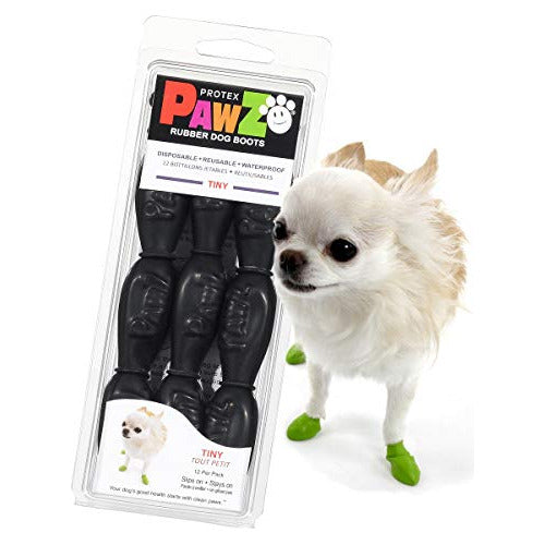 Pawz Hasta 1inch Botas Para Perros A Prueba De Agua Tiny Black 0