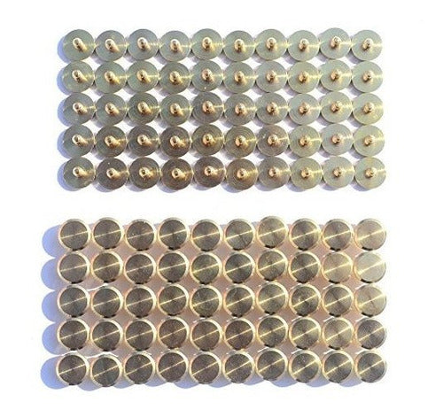 DGOL 50 Pairs Brass Backscrews Golden Leather Fasteners Sturdy Binding Rivets 1