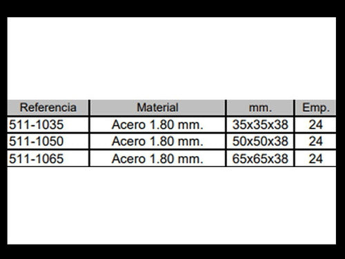 Esquinero Angulo Reforzado Doble 511-1065 65x65x38 Mm X24 U. 1