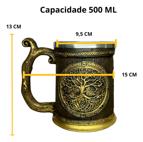 Caneca Copo Chopp Cerveja Arvore Da Vida 500 Ml Lançamento 4