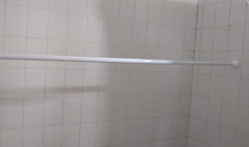 White Striped Extensible Shower Bar 1.20 to 2.00 m 1