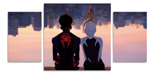 GS Cuadros Spiderman Across The Spider-Verse Miles Gwen 80x40 Cm 0