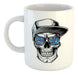 Taza De Ceramica Calavera Cool Con Anteojos Y Gora 0