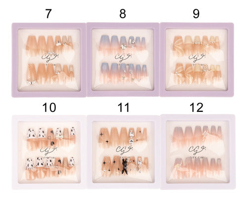 City Girl Press On Nails Kit 12pcs Adhesive 2