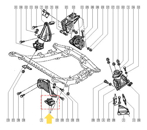 Soporte Motor Izquierda Renault 19/clio/megane 1.6 8v 2