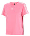 adidas Aeroready Essentials 3 Stripes T-Shirt in Pink and White 0