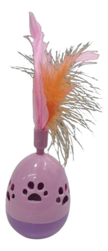 Interactive Cat Toy Spinning Top with Feathers 1