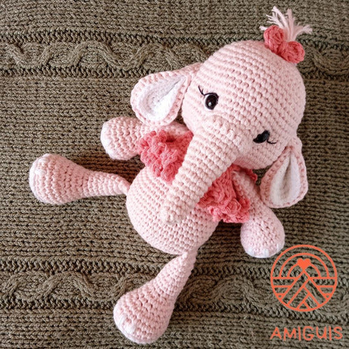 AMIGUIS CROCHET Elefanta Amigurumi Muñeca De Apego Tejido Al Crochet 1