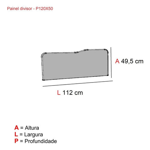 Painel Divisor Para Estação De Trabalho P120x50 Pandin 1