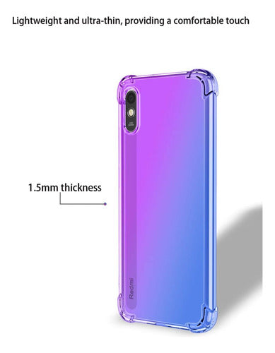 Funda Para Redmi 9a Tpu Flexible Gradiente Violeta / Azul 5