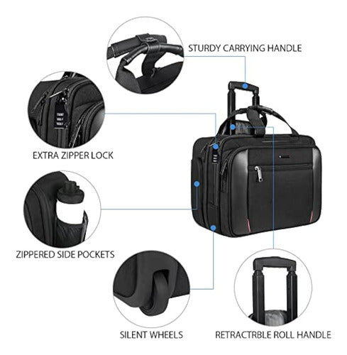 Empsign Bolsa Con Ruedas Para Computadora Portátil, Bolsa Pa 4