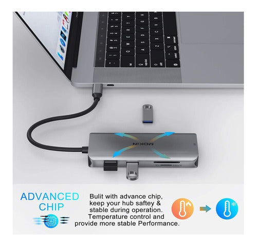 Mokin 9 in 1 USB-C Adapter Hub with Dual HDMI 4K, DisplayPort, 3 USB, 100W 5