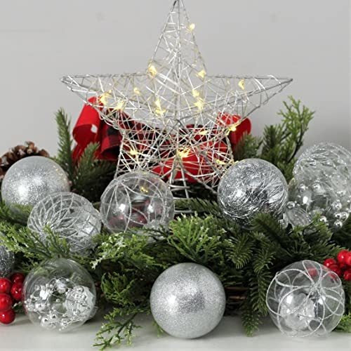 Shatterproof Clear Christmas Ball Ornaments 6cm Silver Decor Set of 30 3