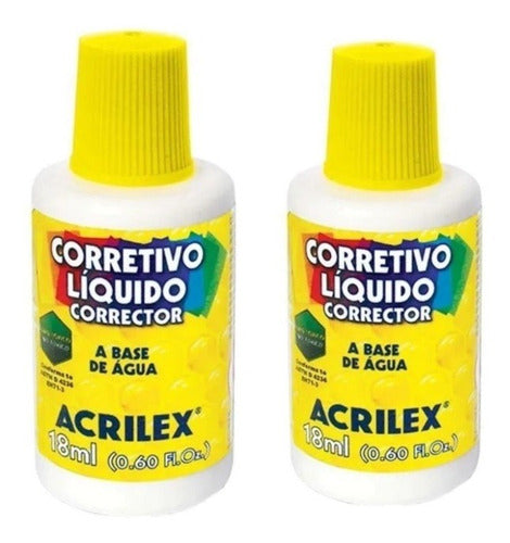 Kit 2 Corretivo Líquido A Base De Água 18ml Acrilex 0