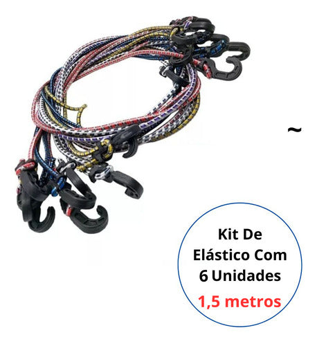 Kit 6 Unid. Elástico Corda 1,50 Metros Trava Carga Pacotes 1