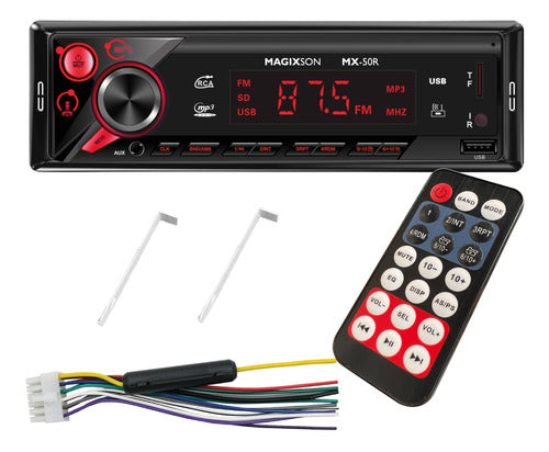 Combo Estereo Auto Led Bluetooth 1 Din Parlantes 6 Pulgadas 2