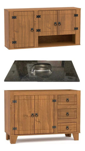 Kapan Under-Counter + Blind Upper Cabinet + Labrador Granite Sink Center 0