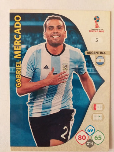 Tarjeta Adrenalyn Gabriel Mercado Argentina Nro 5 Rusia 2018 0