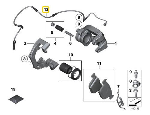 Sadeca Rear Brake Sensor for BMW Series 6 E64 LCI 630i N53 1