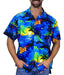 V.H.O. Funky Hawaiian Shirt, Shortsleeve, Surf, Blue, XS 0