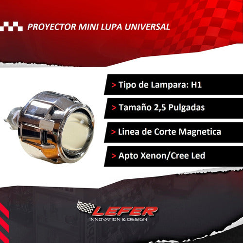 Proyector Lupa Optica Auto Universal Xenon / Cree Led 2.5 1