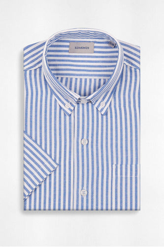 Macowens Blue France Short Sleeve Shirt Men 43400 1