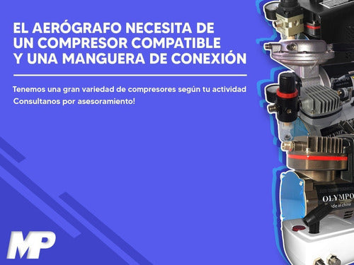 Aerografo Profesional Olympo D.accion Dual 0,5 Lubricante 3