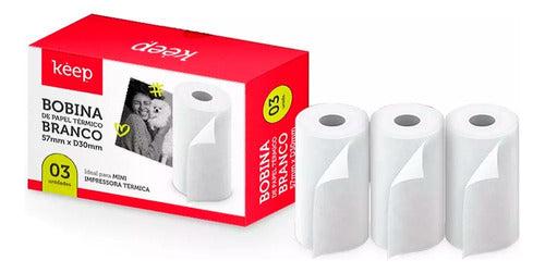 Papel Térmico P/mini Impresora 3 Rollos Keep 0