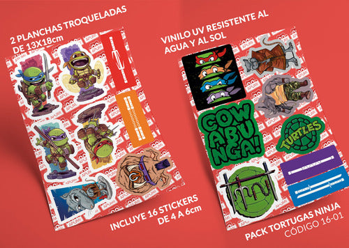 Pack Stickers Las Tortugas Ninja Tmnt Calcomanias Apum 1