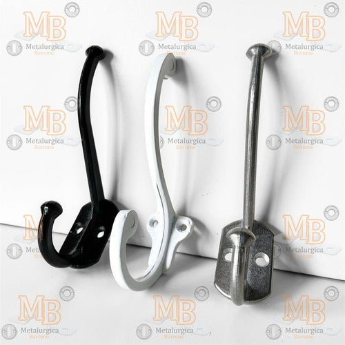 MB Percha Doble 2 Ganchos Perchero Aluminio Pulido X24 Unidades 2