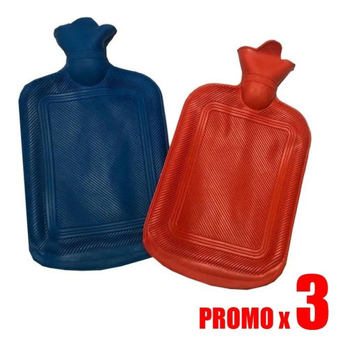 Classic Kaos Hot Water Bottle with Leak-Proof Screw Cap, Pack of 3 0