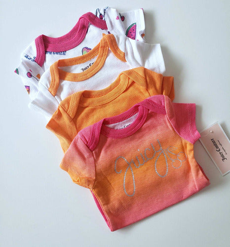 Juicy Couture Pack of 4 Short Sleeve Bodysuits Size 0 to 3 Months Girl 0