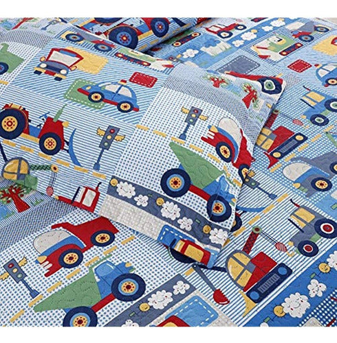 Smuge 3-Piece Kids Construction Bedding Set, Twin (86 x 68 inches) 4