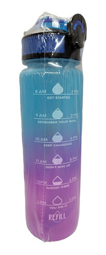 Motivational 1L Water Bottle with Stickers and Rubber Spout 2
