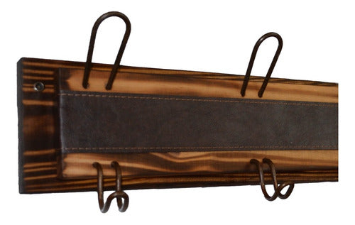 Rustic Wooden Wall Mounted Coat Rack, Country Style 1