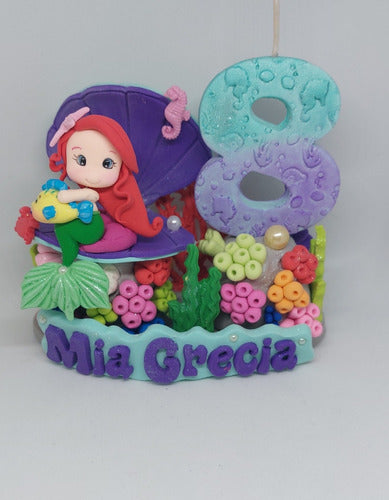 Mundo Aplique Personalized Little Mermaid Candle in Cold Porcelain 4